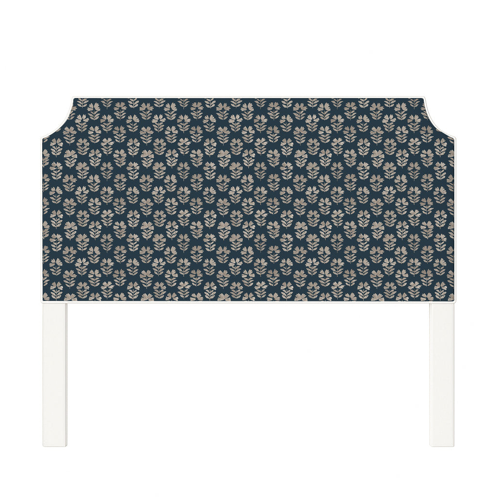 Charlotte upholstered headboard in Fabric&Frame Natural, shown on a white bed base in a modern bedroom.