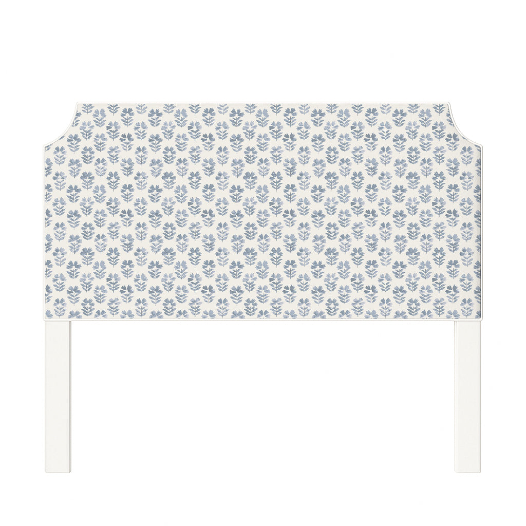 Charlotte upholstered headboard in Fabric&Frame Natural, shown on a white bed base in a modern bedroom.