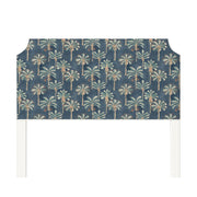 Charlotte upholstered headboard in Fabric&Frame Oasis, shown on a white bed base in a modern bedroom.