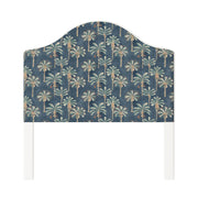 Daisy upholstered headboard in Fabric&Frame Oasis, shown on a white bed base in a modern bedroom.