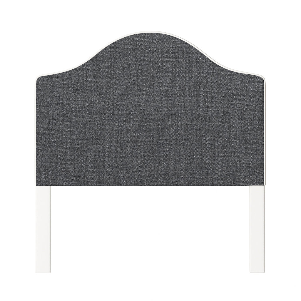 Daisy upholstered headboard in Fabric&Frame Santorini, shown on a white bed base in a modern bedroom.