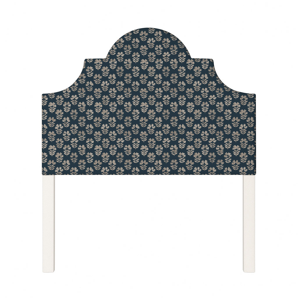 Florence upholstered headboard in Fabric&Frame Natural, shown on a white bed base in a modern bedroom.