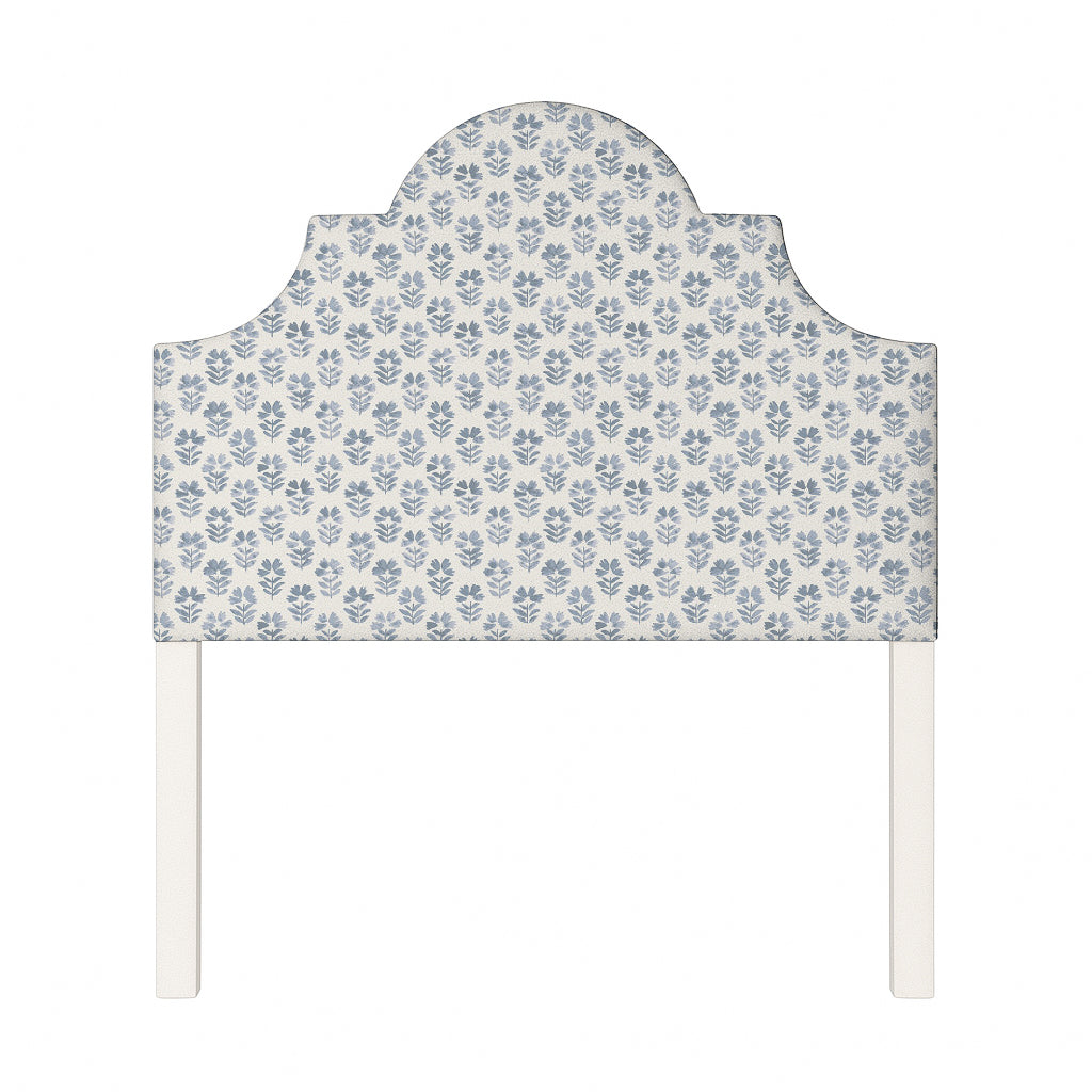 Florence upholstered headboard in Fabric&Frame Natural, shown on a white bed base in a modern bedroom.