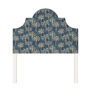 Florence upholstered headboard in Fabric&Frame Oasis, shown on a white bed base in a modern bedroom.